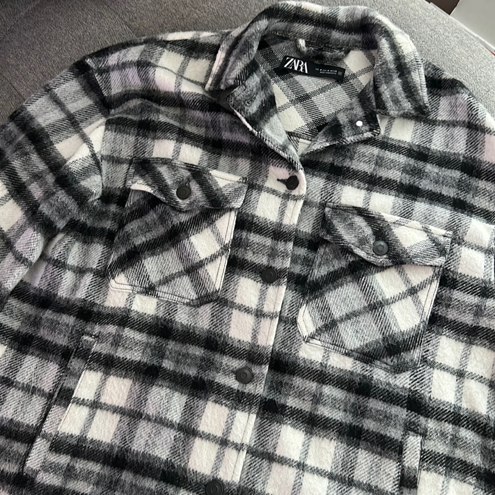 Zara Oversized Plaid Jacket